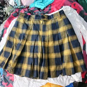 yellow plaid skirt brand new S women